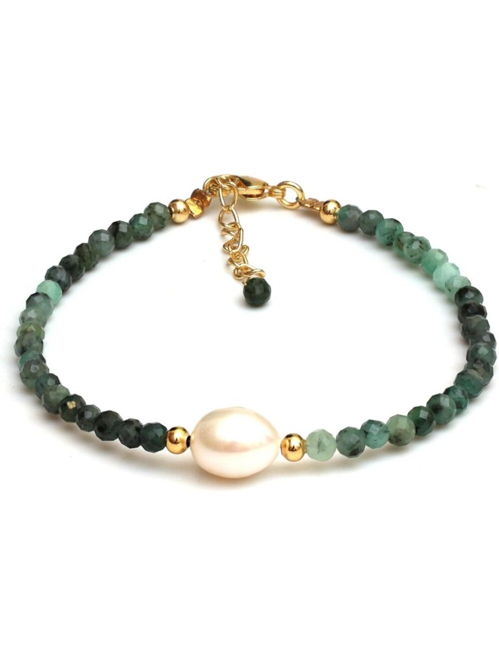 Stunning Gemstone Beaded Bracelet with Freshwater Pearls - Elegant Women's